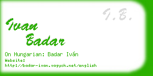 ivan badar business card